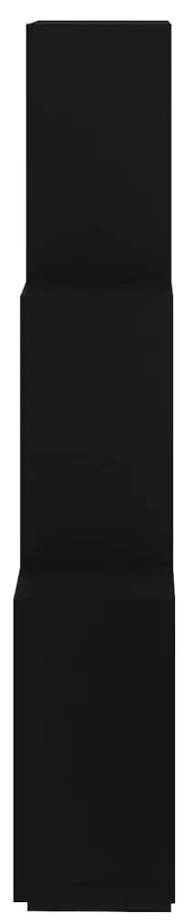 fekete szerelt fa négyszögű fali polc 78 x 15 x 93 cm