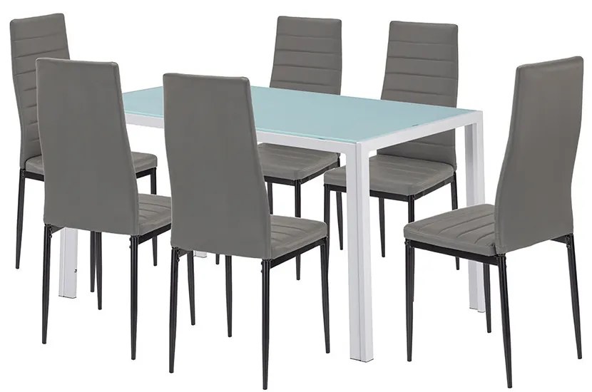 Mabel 6+1 étkező garnitúra szürke-fekete