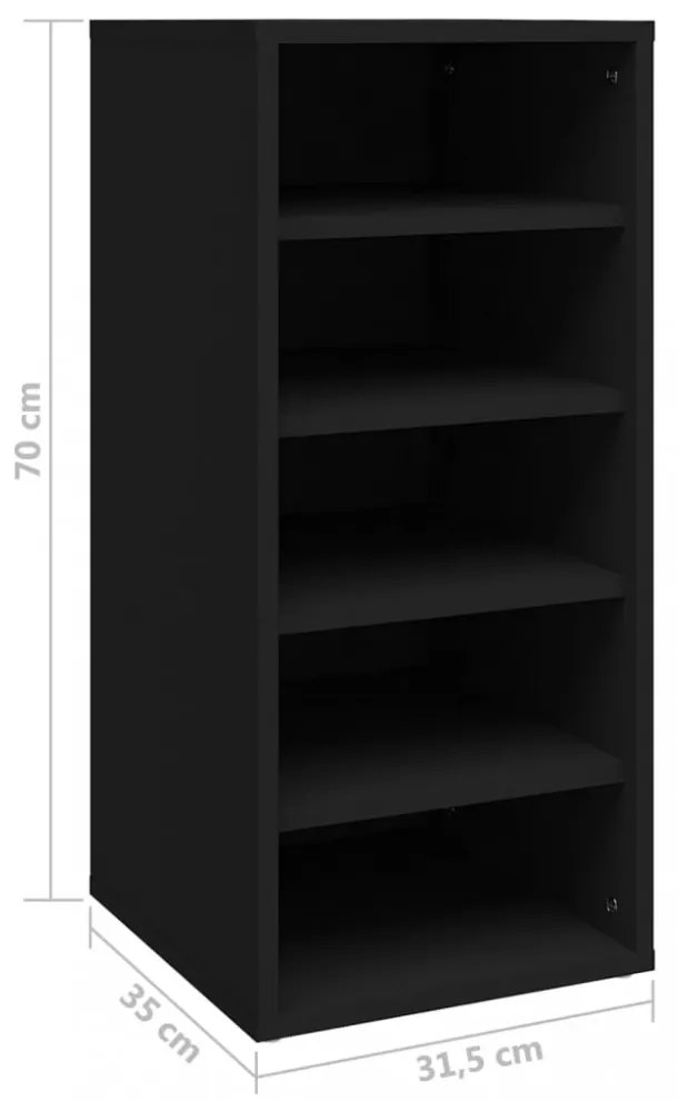 2 db fekete szerelt fa cipősszekrény 31,5 x 35 x 70 cm