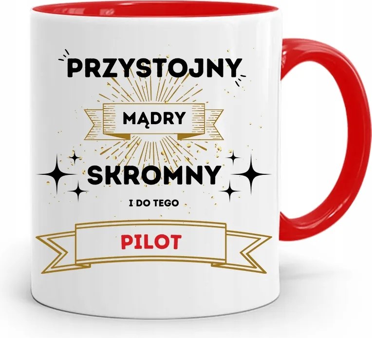 Pilóta Bögre Piros Születésnapi Ajándék fényképes nyomtatással