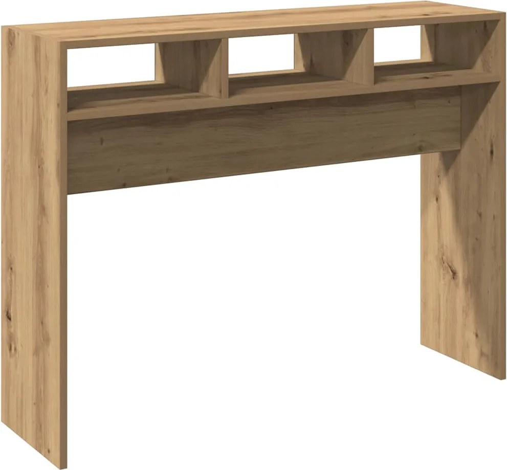 vidaXL kézműves tölgy színű szerelt fa dohányzóasztal 105x30x80 cm