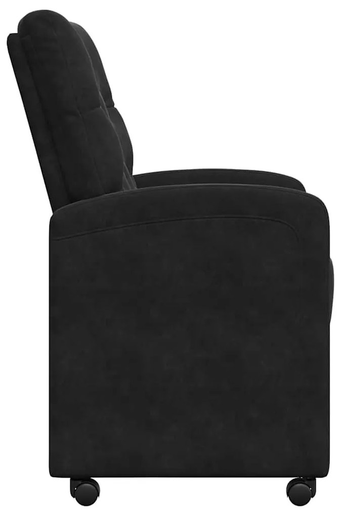 Kerekes Étkező Székek 2 pcs Fekete 58 x 67 x 97 cm Bársony