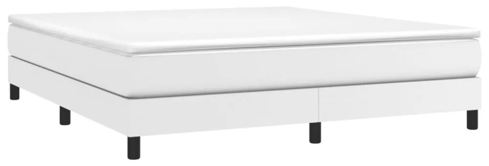fehér műbőr rugós ágykeret 160x200 cm