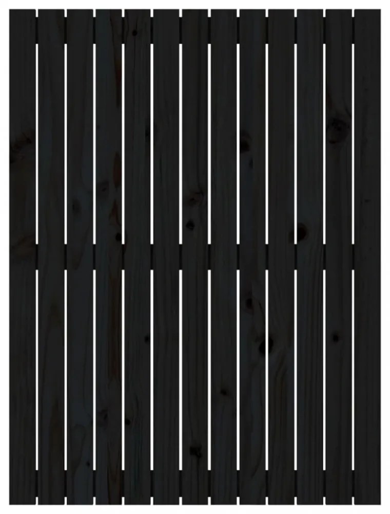 fekete tömör fenyőfa fali fejtámla 82,5 x 3 x 110 cm
