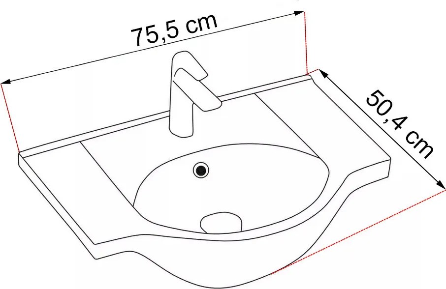 Bianca Plus 75 Fürdőszoba komplett szekrény