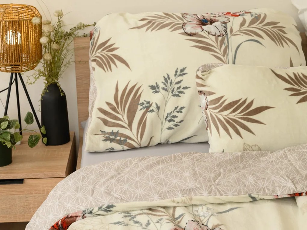 Kétoldalas ágynemű DUO SENSE SANDORA krémszínű + Párnahuzat 40x50 cm INGYENESEN Ágyneműhuzat mérete: 70 x 90 cm | 140 x 200 cm