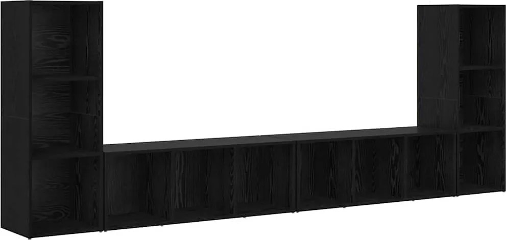 vidaXL TV szekrény garnitúra 4 pcs Fekete tölgy 37 x 35 x 107 cm