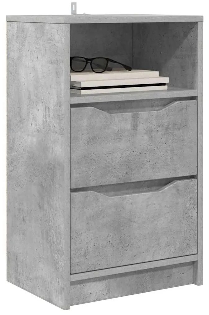 Éjjeliszekrények 2 pcs Beton Szürke 40 x 30 x 467 cm Faanyag