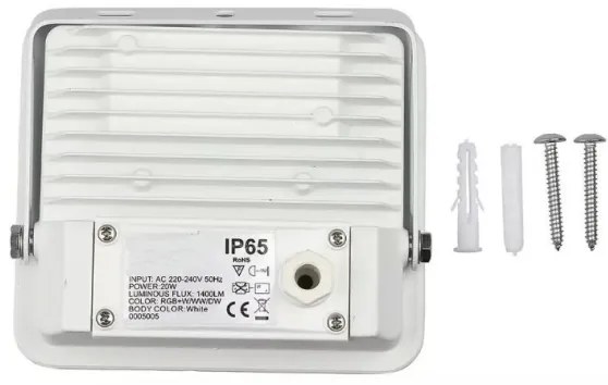 LED Intelligens dimmelhető RGB reflektor LED/20W/230V IP65 fehér