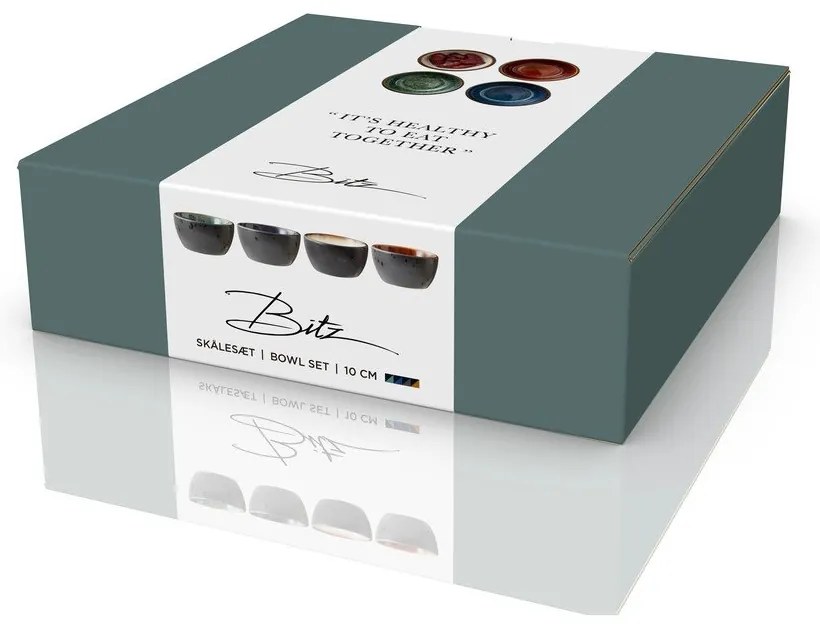 Fekete kerámia szervírozó tálka szett 4 db-os 200 ml Gastro Black/Mix – Bitz