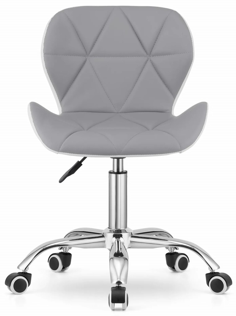 AVOLA irodai szék ökobőr kivitelben, szürke-fehér