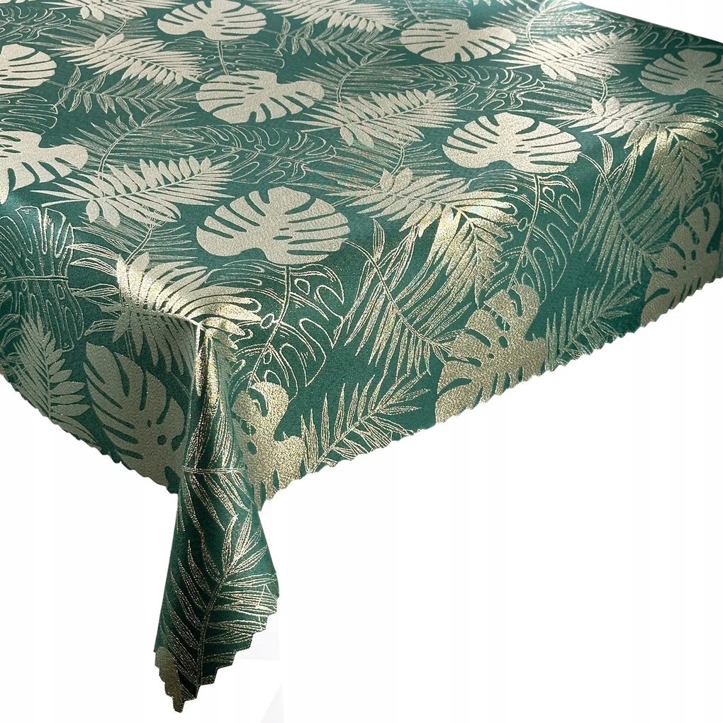 Kétoldalas Abrosz Foltálló Zöld Arany Monster Levelek 160x200 cm