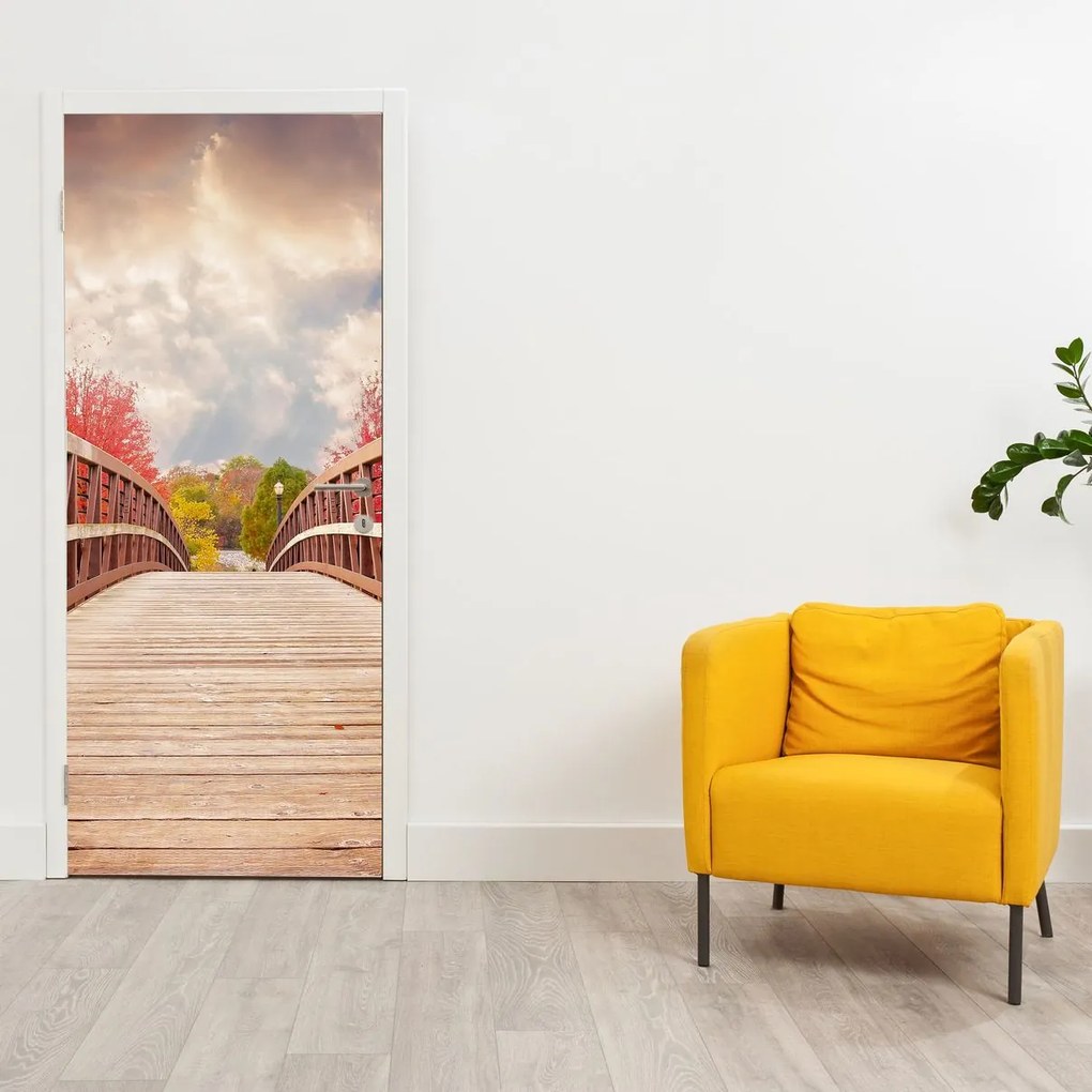Fotótapéta ajtóra - Fából készült híd (95x205cm)