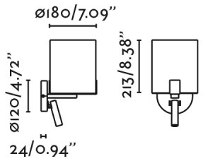 FARO 20053 - LED Fali lámpa NILA 1xE27/15W/230V + LED/3W krémes/fekete