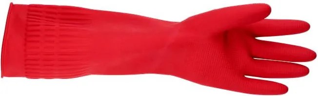 Gumikesztyű, háztartási, latex, extra hosszú, 38 cm, S méret, BONUS, piros (KHT1313)