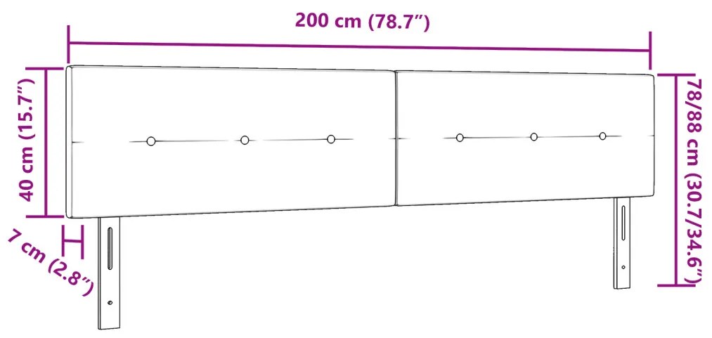 LED Fejtámlás Gombos Rózsaszín 100 cm Bársony