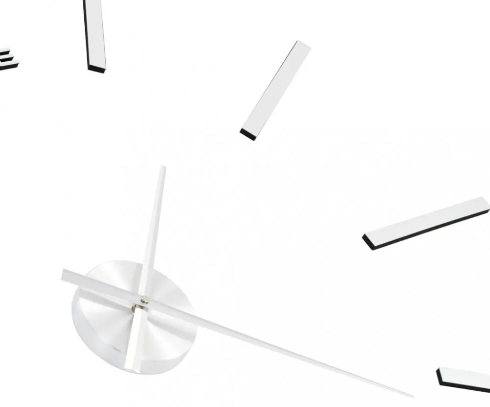 modern küllemű ezüstszínű 3D falióra, 100 cm XXL méret