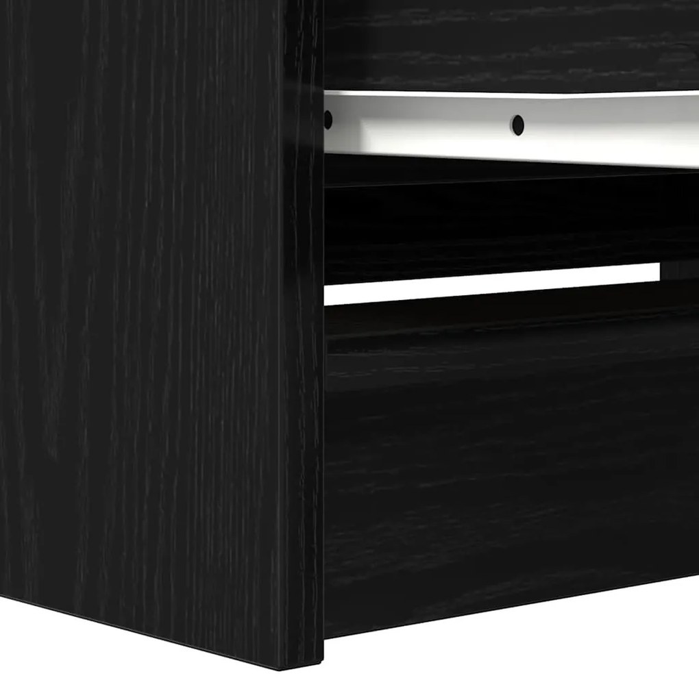 fekete szerelt fa TV-szekrény 80x35x54 cm