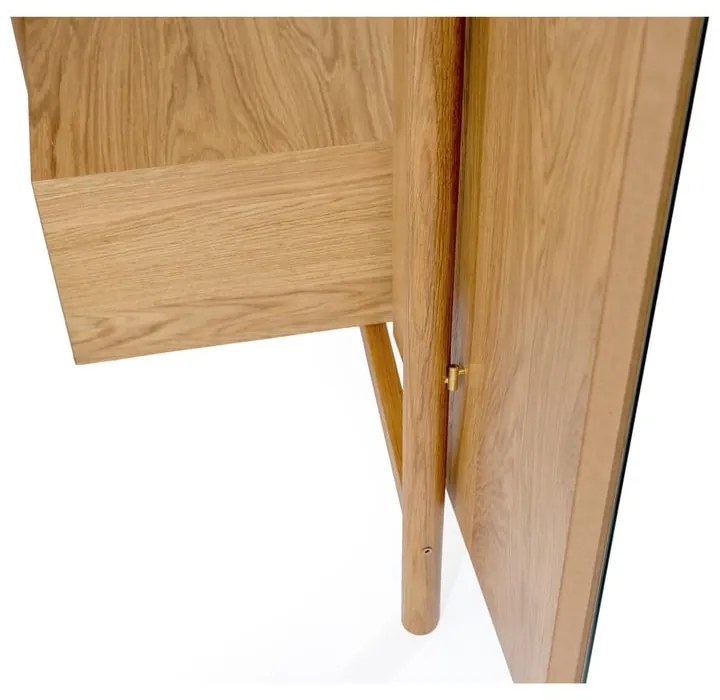 Tripod tölgyfa előszoba bútor tükörrel - Woodman