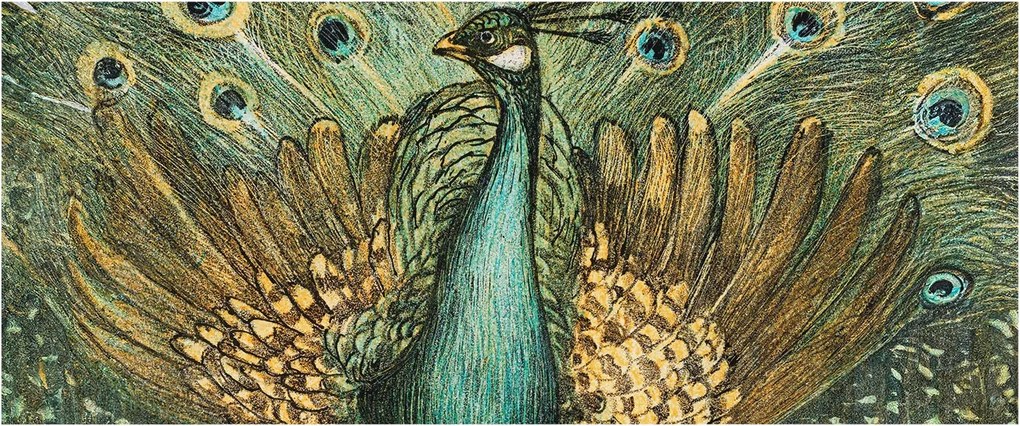 Fotótapéta Flizelin Fal a Hálószobába Fenséges páva 250x104 Ragasztó