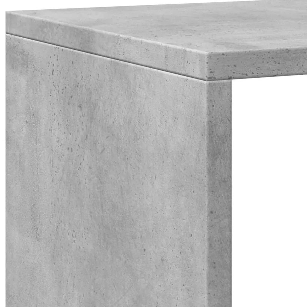 betonszürke szerelt fa könyvszekrény 137,5 x 29 x 137,5 cm