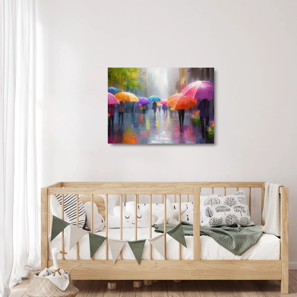 Üveg kép - Esős nap (70x50 cm)