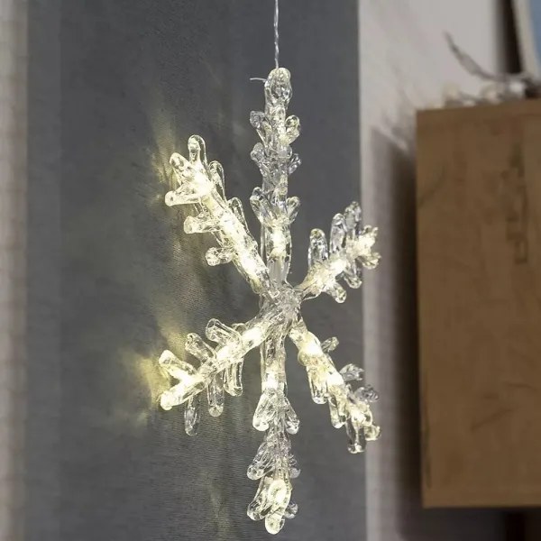 LED Karácsonyi ablakdísz 16xLED/3xAA meleg fehér