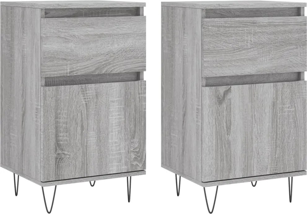 vidaXL 2 db szürke sonoma színű szerelt fa tálalószekrény 40x35x70 cm