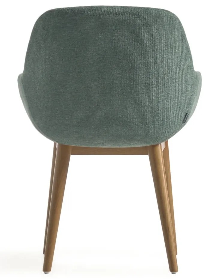 Zöld kárpitozott karfás étkezőfotel Konna – Kave Home