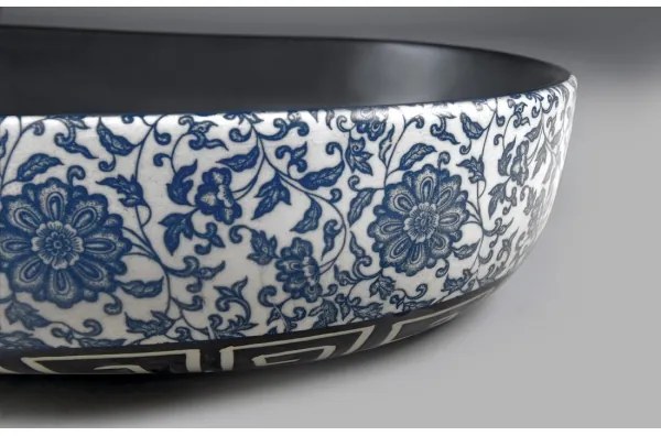 Sapho - PRIORI ráültethető mosdó 60x40 cm kerámia/fekete/kék