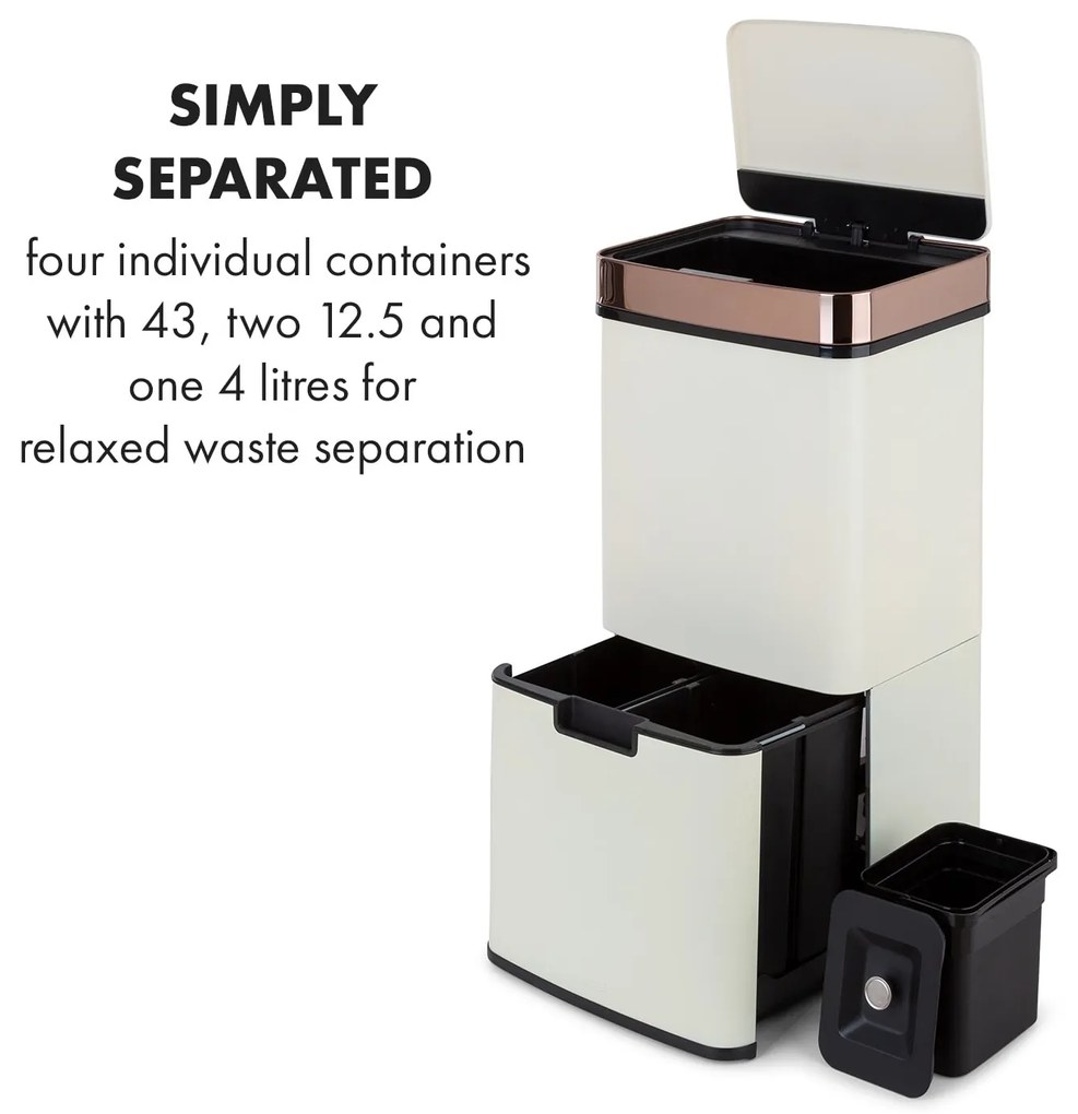 Klarstein Royal Trash Rose Gold, szemétkosár szenzorral, 72 l, rozsdamentes acél, rózsaszín arany