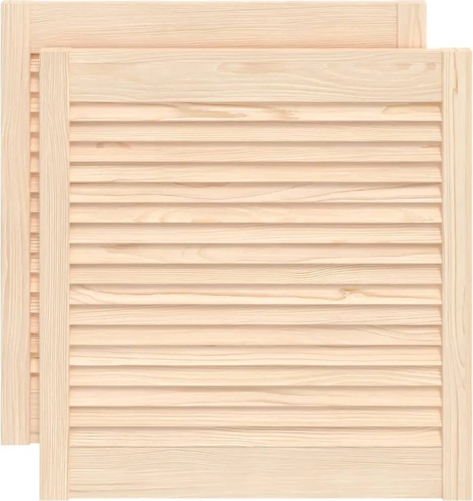 vidaXL 2 db tömör fenyőfa lamellás szekrényajtó 61,5 x 59,4 cm