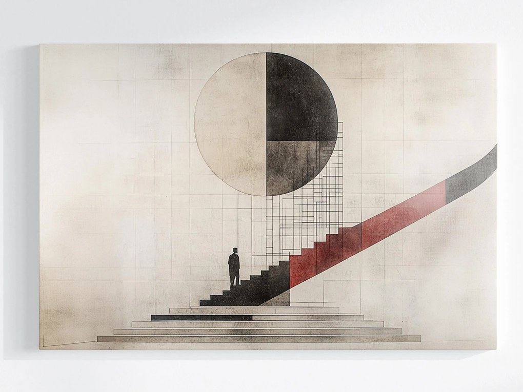 Vászonkép Canvas Absztrakt Bauhaus Lépcső Kör Geometria 120x80