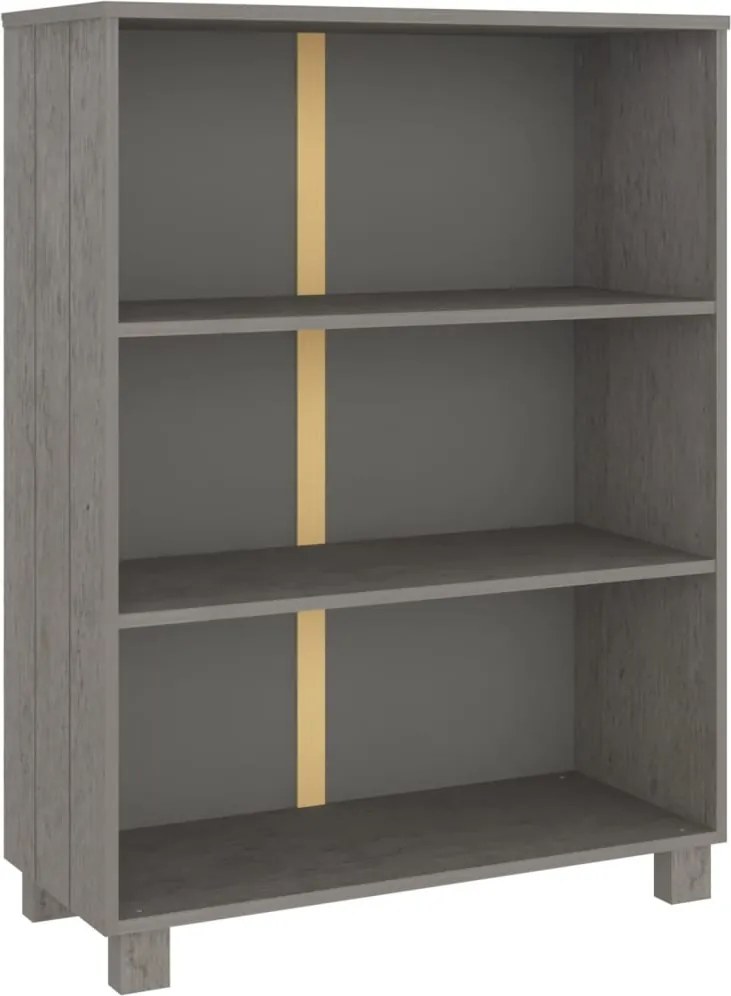 vidaXL HAMAR világosszürke tömör fenyőfa könyvszekrény 85x35x112 cm