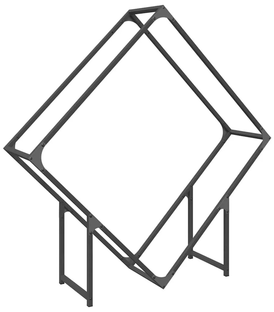 fekete hidegen hengerelt acél tűzifatároló 100x25x100 cm