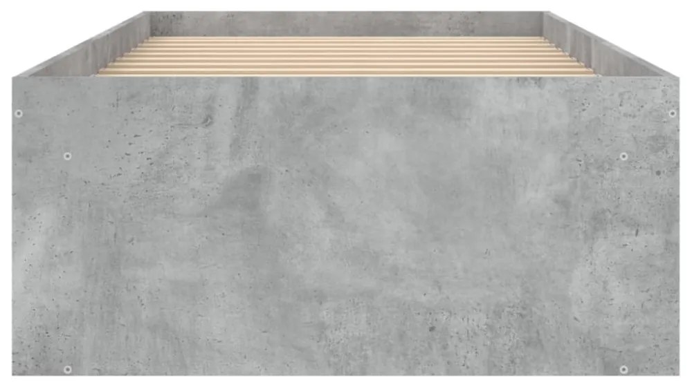 betonszürke kisméretű egyszemélyes ágykeret 75 x 190 cm