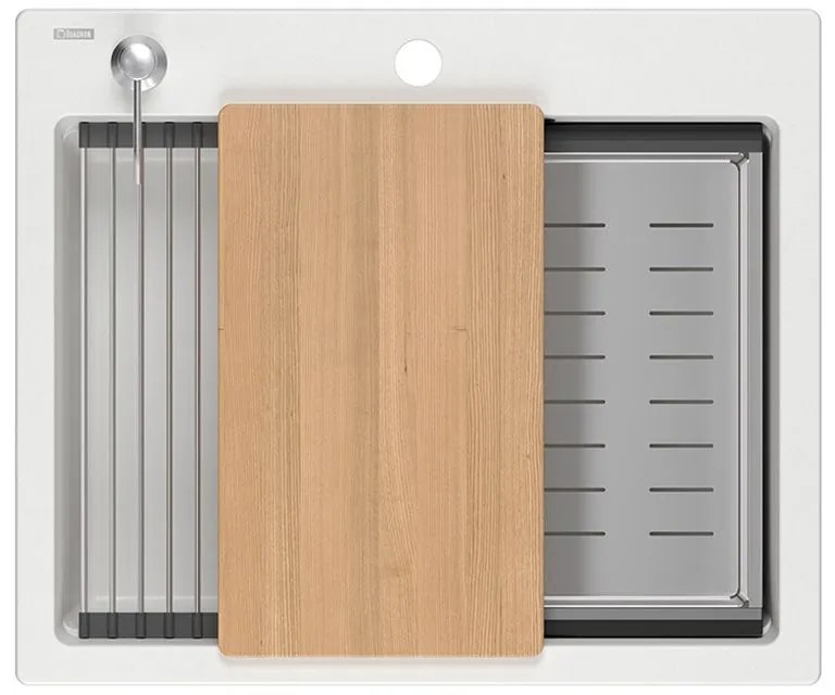 gránit mosogató KURT 110 WORKSTATION White