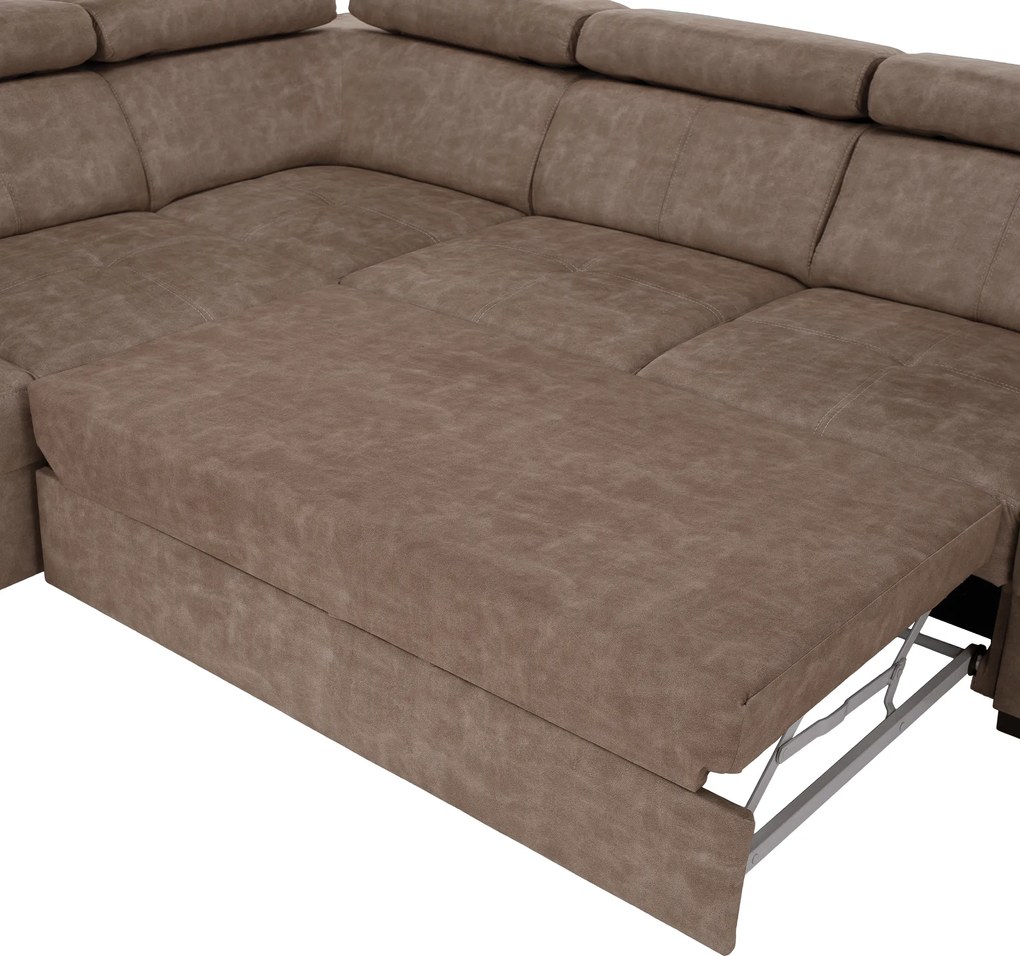 Ülőgarnitúra, bézs, balos, MALAGA BIG