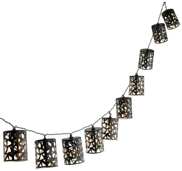 LED Napelemes lánc 10xE12/3,65m IP44 meleg fehér