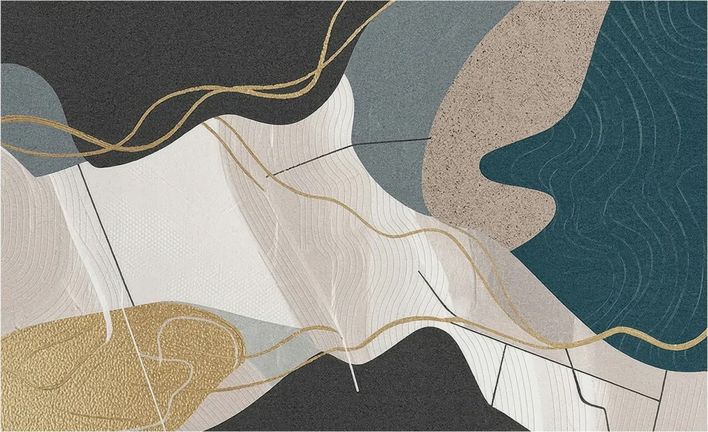 Divatos Flizelin Tapéta Fali Furnér Absztrakt Formák 416x254 Ragasztó