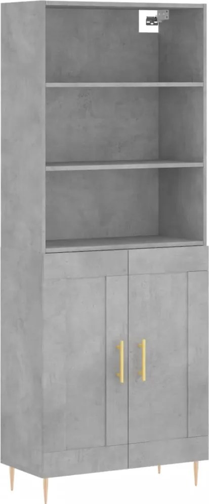 vidaXL betonszürke szerelt fa magasszekrény 69,5 x 34 x 180 cm