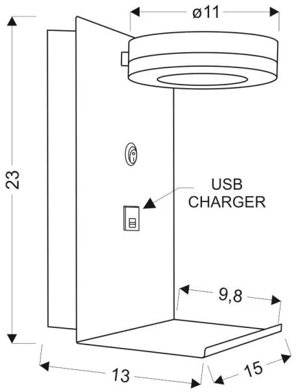 LED fali lámpa töltővel COMPACT LED / 4W / 230V