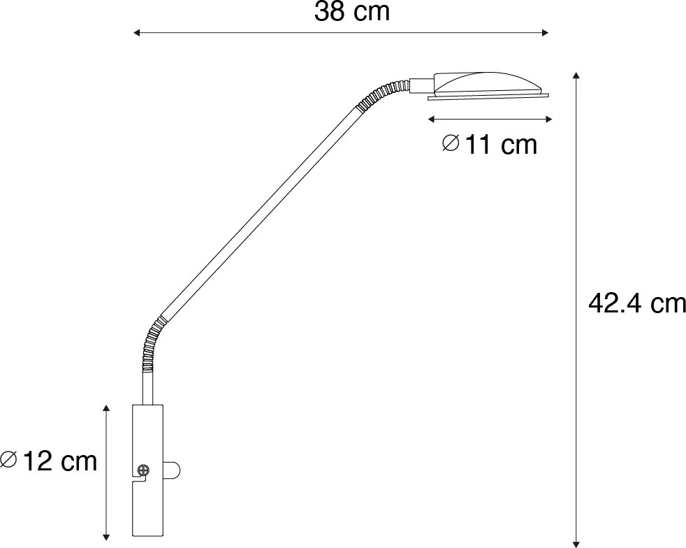 Modern acél fali lámpa LED-del - Eva