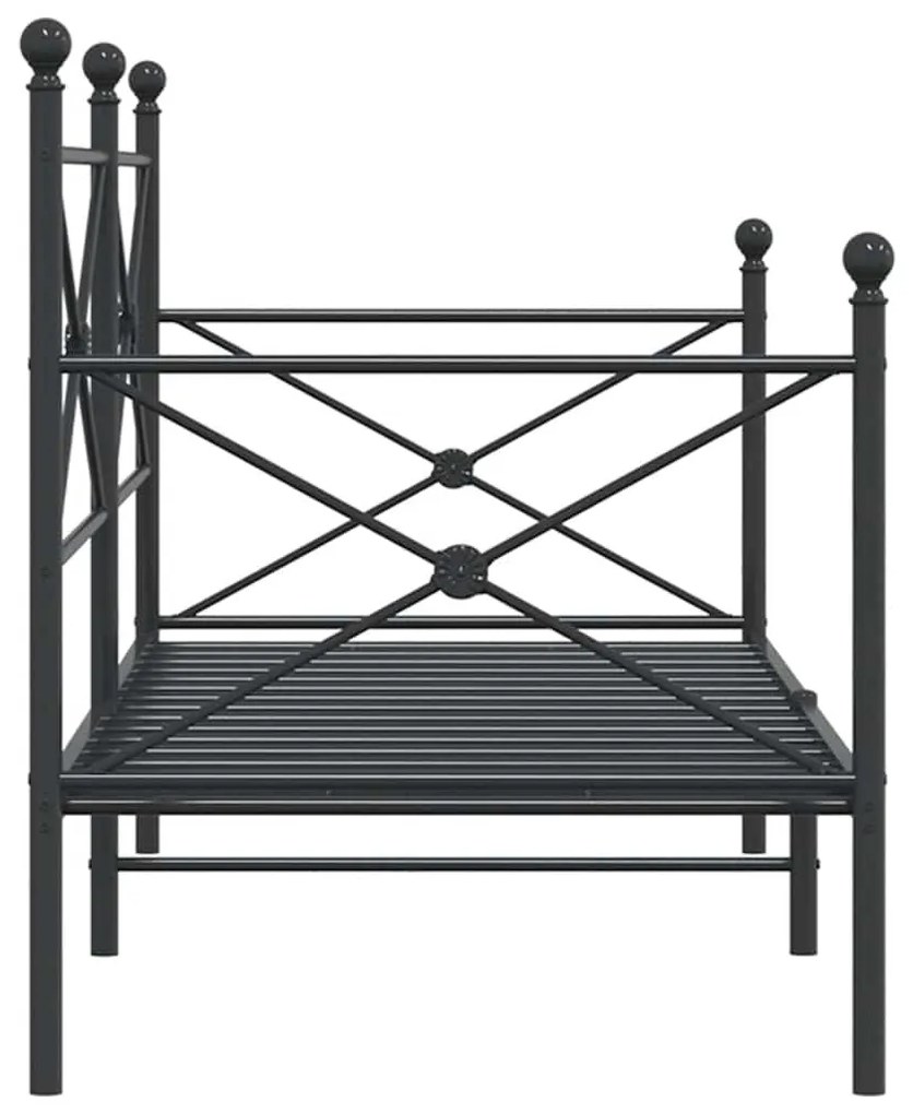 kanapéágy matrac nélkül fekete 80x200 cm acél