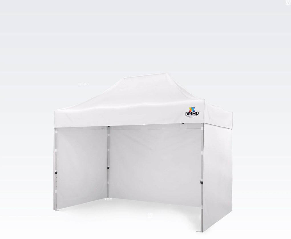 Stan a Kereskedelem 2 x 3 m SZUPER Acél | Összeszerelés 2 perc alatt | BRIMO - plusz 3 oldalfal - Fehér