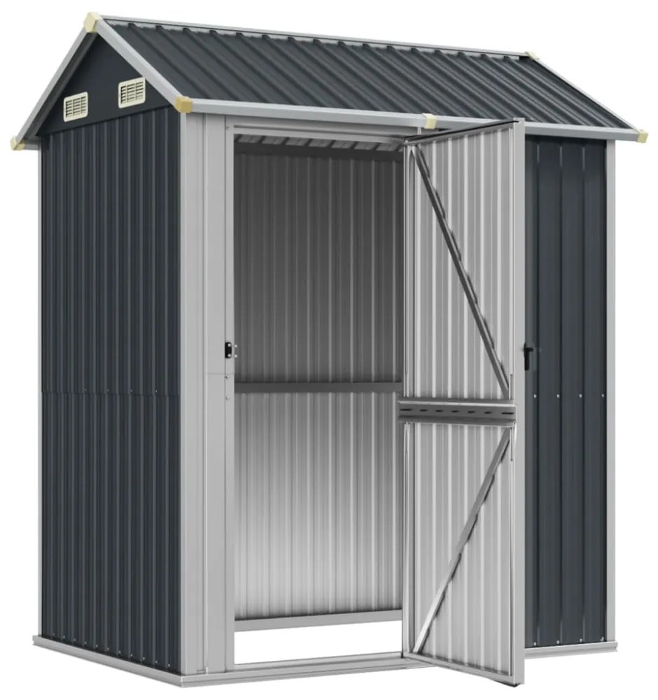 antracitszürke horganyzott acél kerti fészer 192 x 152,5 x 237 cm