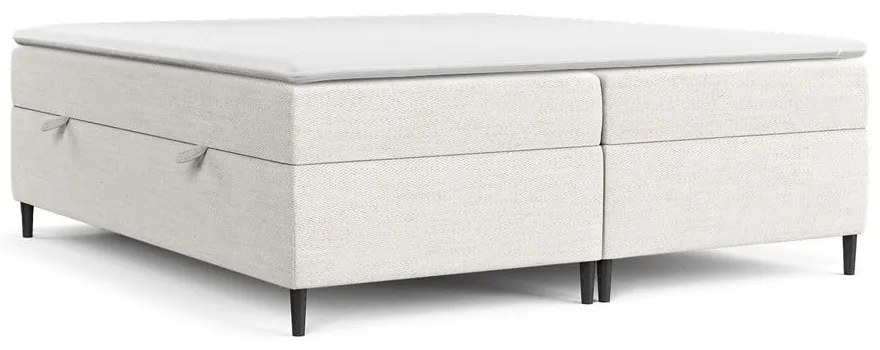 Krémszínű ágyneműtartós boxspring ágy 200x200 cm Araya – Maison de Rêve