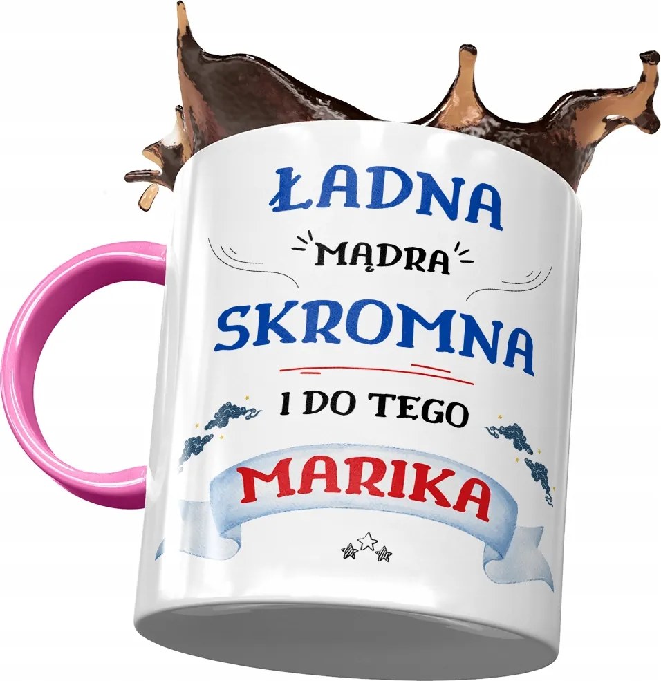 Rózsaszín Bögre Marika Feleség Barátnő Ajándék Nyomtatott Fotóval