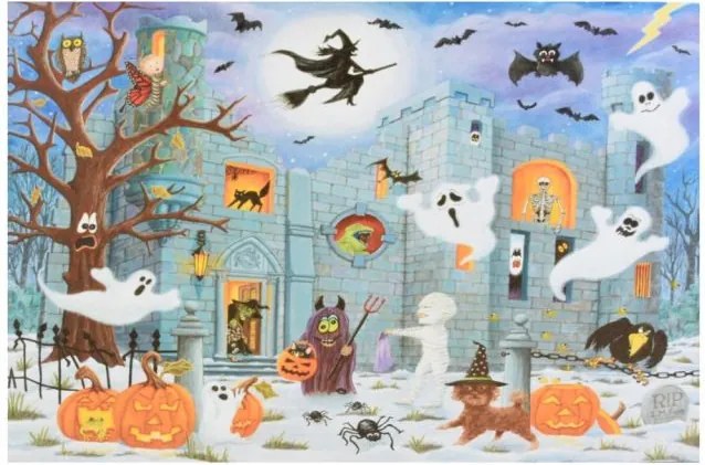 Fali kép Elátkozott kastély 9 LED 60 x 40 cm