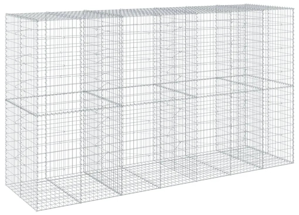 horganyzott vas gabion kosár fedéllel 350 x 100 x 200 cm